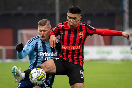 Djurgårdens Victor Edvardsen och Brommapojkarnas Liam