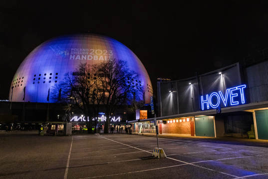Exteriör av Hovet och Avicii Arena
