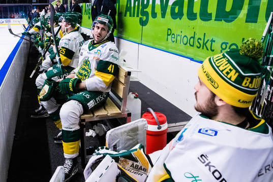 Björklövens Maxime Fortier och målvakt Alex D’orio