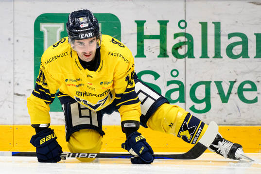 HV71s Joseph Laleggia innan ishockeymatchen i SHL mellan