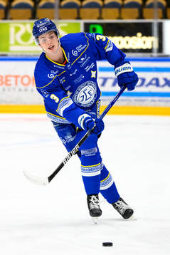 Leksands Anton Johansson innan ishockeymatchen i SHL mellan