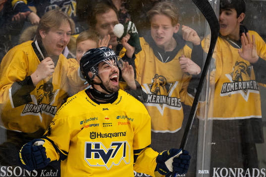 HV71s Tyler Vesel jublar