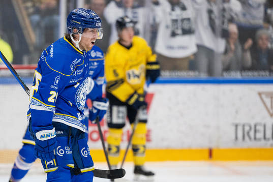 Leksands Justin Glenn Kloos jublar
