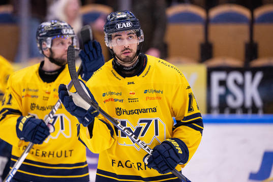 HV71s Tyler Vesel deppar