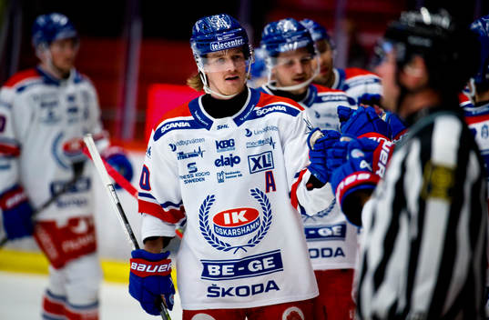 Oskarshamns Juuso Riikola jublar vid 1-3