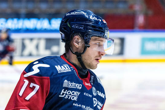 Linköpings Sebastian Strandberg på uppvärmningen