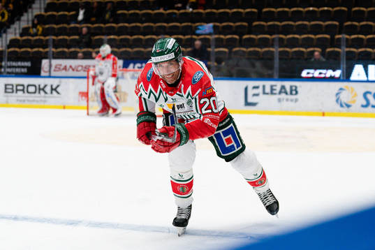 Frölundas Joel Lundqvist grinar illa