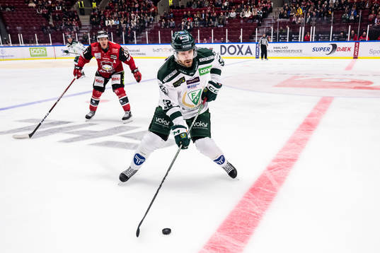 Färjestads August Tornberg och Malmö Redhawks Emil