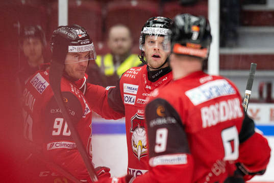 Malmö Redhawks Carl Söderberg jublar