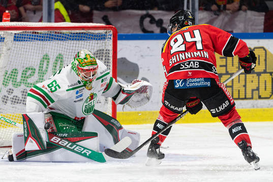 Rögles målvakt Christoffer Rifalk och Luleås Brendan
