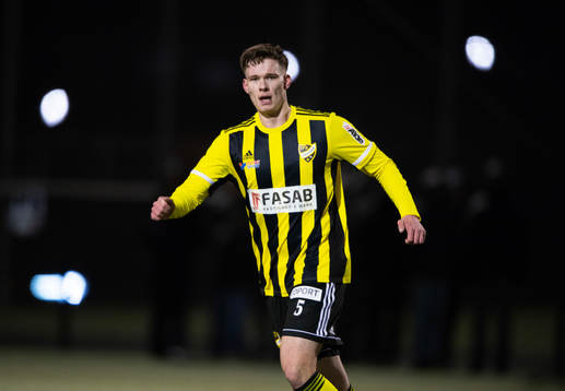 IFK Hässleholms Axel Henriksson i träningsmatchen mellan
