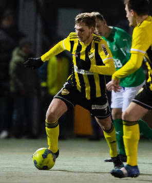 IFK Hässleholms Edvin Nilsson i träningsmatchen mellan