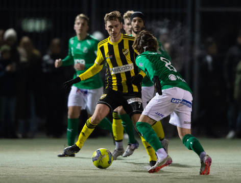 IFK Hässleholms Edvin Nilsson i träningsmatchen mellan