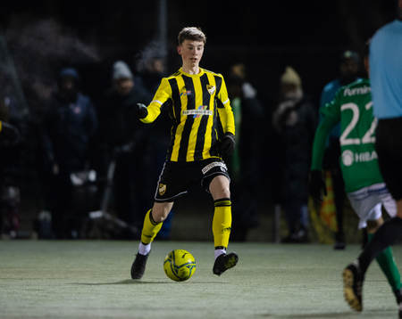 IFK Hässleholms Gustav Persson i träningsmatchen mellan