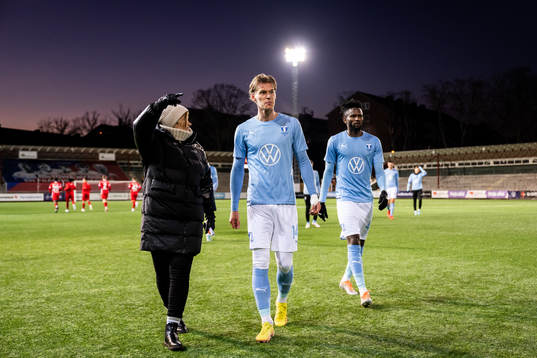 Malmö FFs Felix Beijmo och Emmanuel Lomotey
