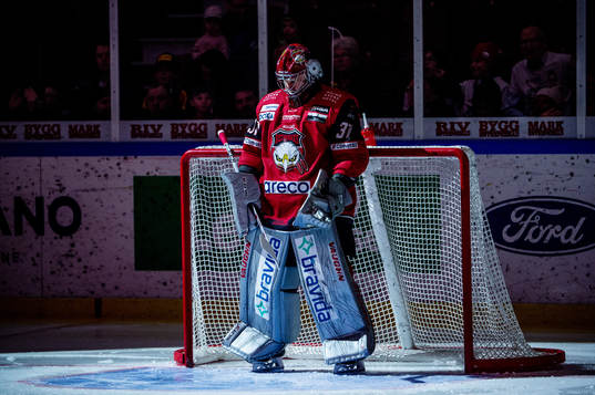 Malmö Redhawks målvakt Brandon Maxwell innan