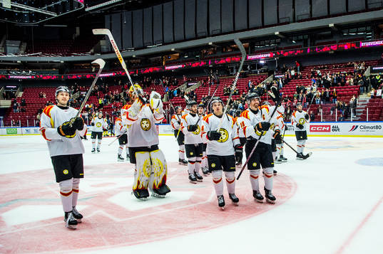 Brynäs spelare jublar