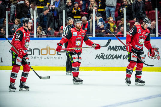 Malmö Redhawks Carl Söderberg, Joakim Ryan och Lance