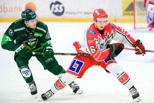 Färjestads Patrik Lundh och Frölundas Filip Hasa
