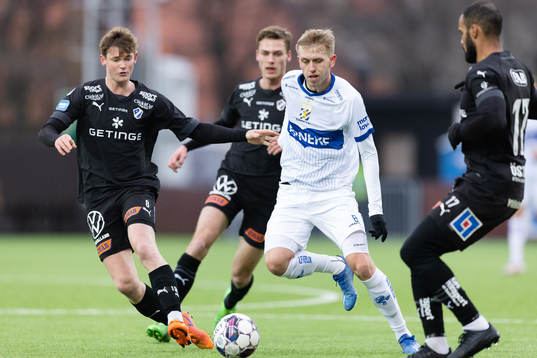 Halmstads Jonathan Svedberg och IFK Göteborgs Elias Hagen