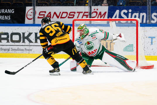 Skellefteås Rickard Hugg och Rögles målvakt Christoffer