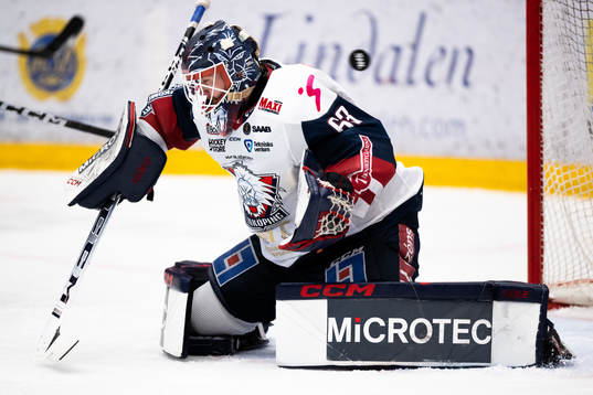 Linköpings målvakt Marcus Högberg släpper in 4-0 av