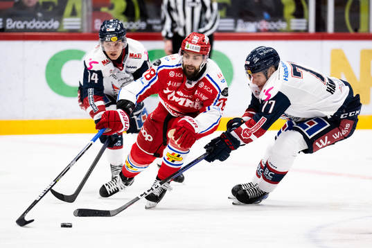 Timrås Robin Hanzl och Linköpings Markus Hännikäinen