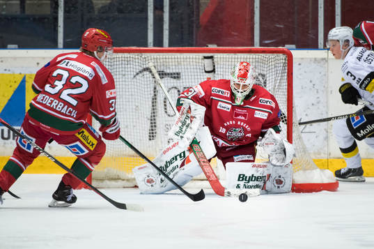 Modos målvakt Marcus Nygren och Theodor Niederbach
