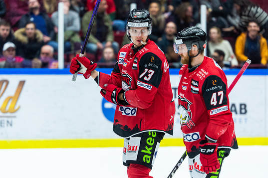 Malmö Redhawks Adam Ollas Mattsson och Joakim Ryan deppar