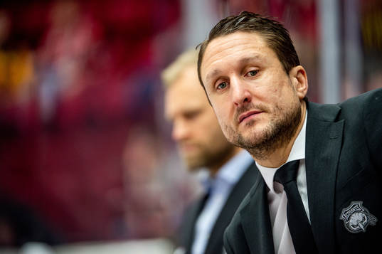 Malmö Redhawks tränare Tomas Kollar deppar