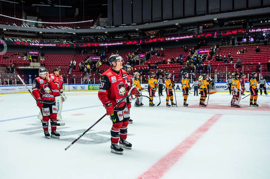 Malmö Redhawks Lukas Wernblom och Emil Sylvegård deppar
