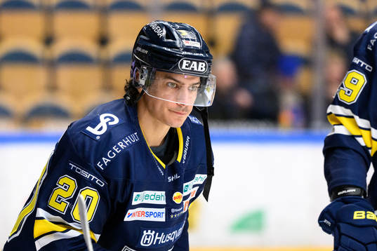 HV71s André Petersson innan ishockeymatchen i SHL mellan