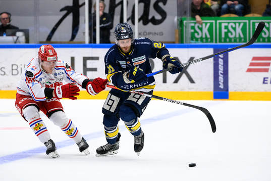 Timrås Axel Rindell ochg HV71s Mattias Tedenby