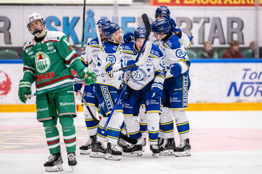 Leksands spelare jublar