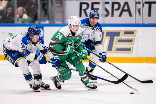 Rögles Marco Kasper mot Leksands Emil Heineman och Jon