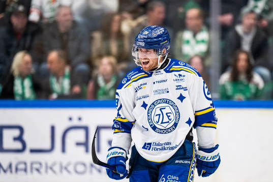 Leksands Justin Glenn Kloos jublar