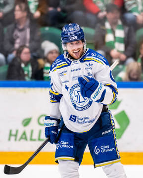Leksands Justin Glenn Kloos jublar