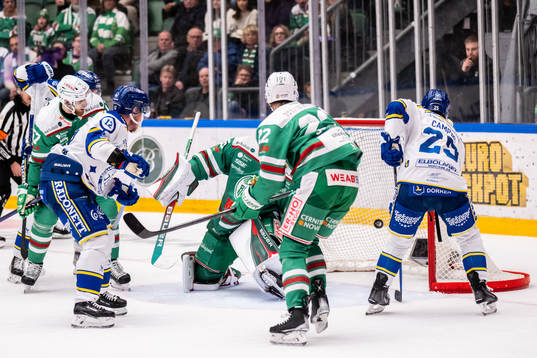 Leksands Kalle Östman gör 0-3 målet bakom Rögles