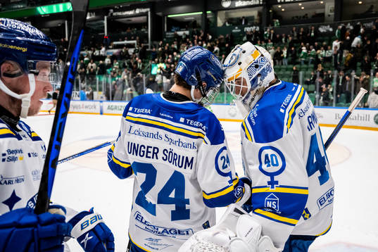 Leksands Felix Unger Sörum och målvakt Mantas Armalis