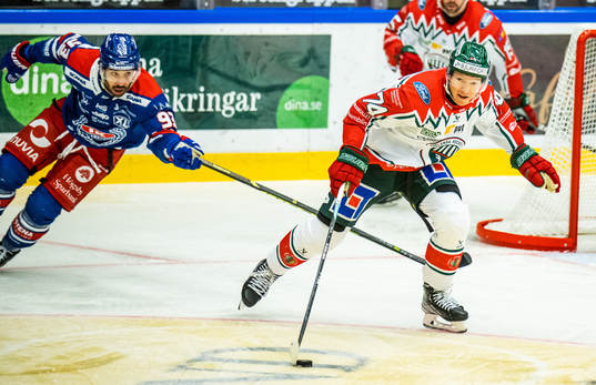 Oskarshamns Cameron Brace och Frölundas Andreas Borgman