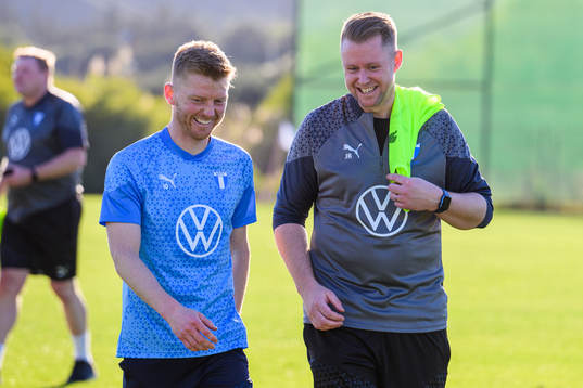 Anders Christiansen och sjukgymnast Jesper Robertsson