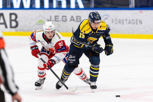 Södertäljes Lucas Carlsson och Västerviks Alex Ciernik