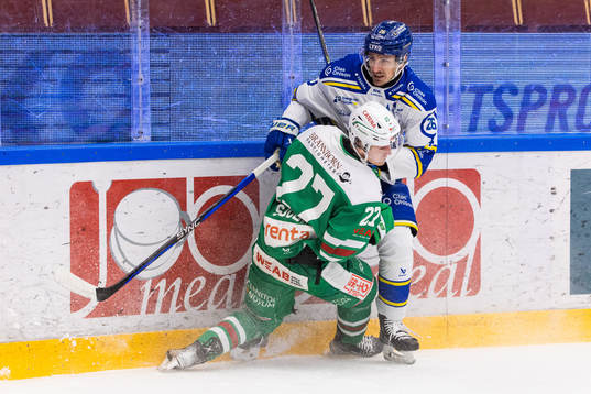 Rögles Linus Sjödin och Leksands Patrik Noren