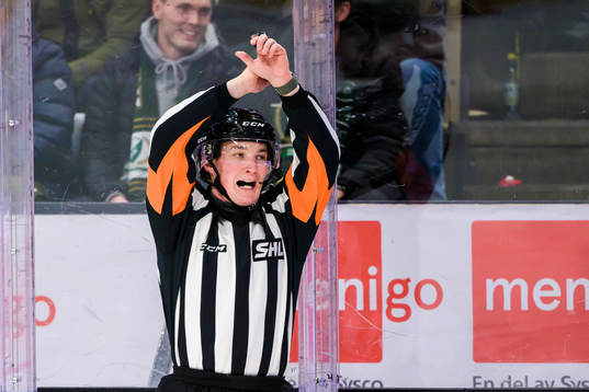 Domare Alexander Österberg visar straff