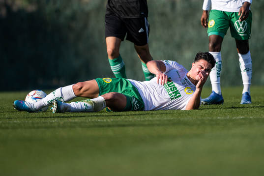 Jusef Erabi of Hammarby in pain