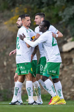 Nahir Besara of Hammarby celebrates with team mates