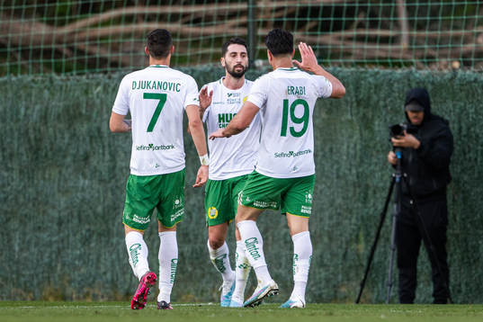 Viktor Djukanovic, Nahir Besara and Jusef Erabi of Hammarby