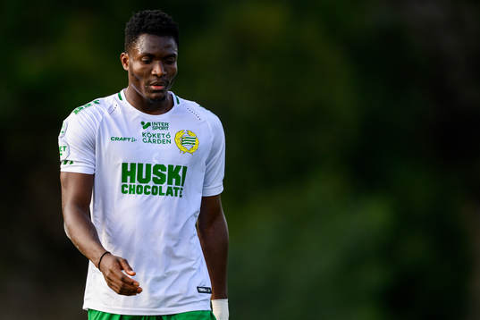 Nathaniel Adjei of Hammarby looks dejected