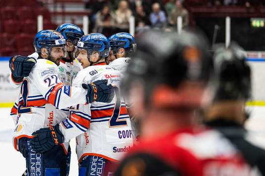 Växjös Tobias Rieder och Brian Cooper jublar