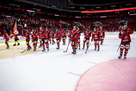 Malmö Redhawks spelarna jublar